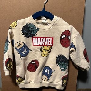 H&M Beige Marvel Graphic Sweatshirt